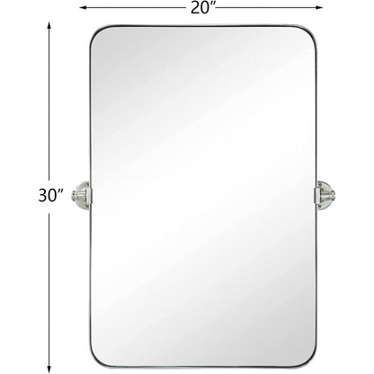 TEHOME Jonathan Miroir mural rectangulaire pivotant et inclinable en métal