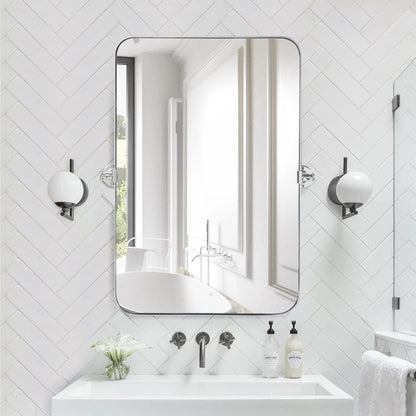 TEHOME Jonathan Miroir mural rectangulaire pivotant et inclinable en métal