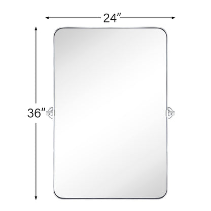 TEHOME Jonathan Miroir mural rectangulaire pivotant et inclinable en métal