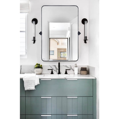 TEHOME Jonathan Miroir mural rectangulaire pivotant et inclinable en métal