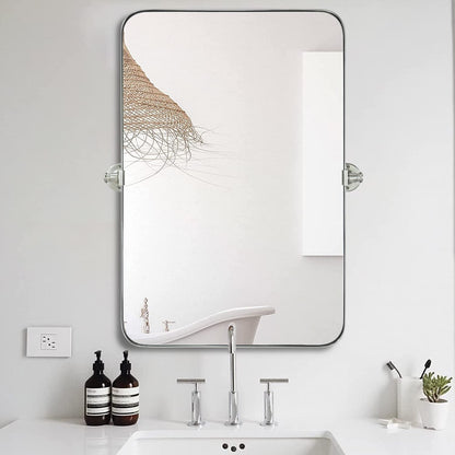 TEHOME Jonathan Miroir mural rectangulaire pivotant et inclinable en métal
