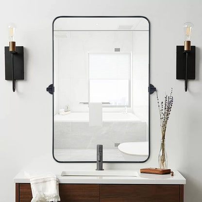 TEHOME Jonathan Miroir mural rectangulaire pivotant et inclinable en métal