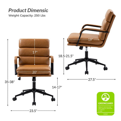Chaise de bureau moderne en simili cuir Joseph avec verrouillage d'inclinaison et basculement central de HULALA HOME