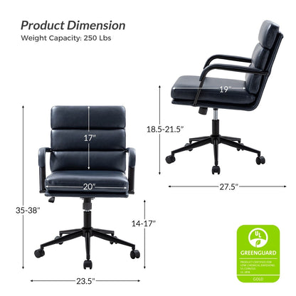 Chaise de bureau moderne en simili cuir Joseph avec verrouillage d'inclinaison et basculement central de HULALA HOME