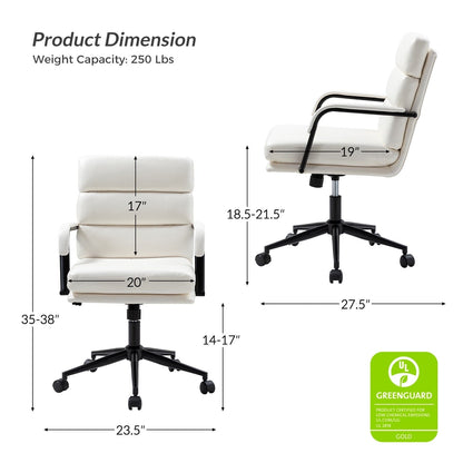 Chaise de bureau moderne en simili cuir Joseph avec verrouillage d'inclinaison et basculement central de HULALA HOME