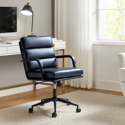 Chaise de bureau moderne en simili cuir Joseph avec verrouillage d'inclinaison et basculement central de HULALA HOME