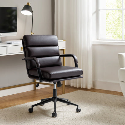 Chaise de bureau moderne en simili cuir Joseph avec verrouillage d'inclinaison et basculement central de HULALA HOME