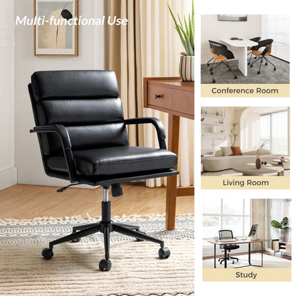 Chaise de bureau moderne en simili cuir Joseph avec verrouillage d'inclinaison et basculement central de HULALA HOME