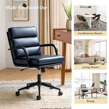 Chaise de bureau moderne en simili cuir Joseph avec verrouillage d'inclinaison et basculement central de HULALA HOME