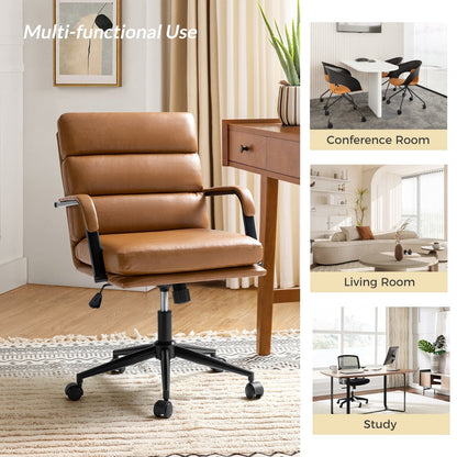 Chaise de bureau moderne en simili cuir Joseph avec verrouillage d'inclinaison et basculement central de HULALA HOME