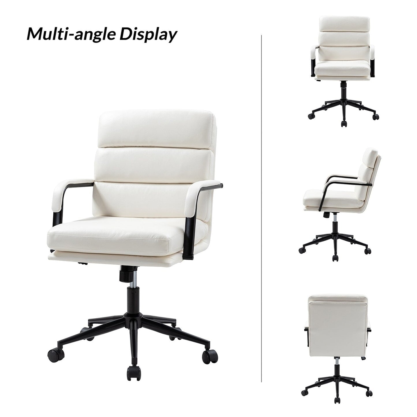 Chaise de bureau moderne en simili cuir Joseph avec verrouillage d'inclinaison et basculement central de HULALA HOME
