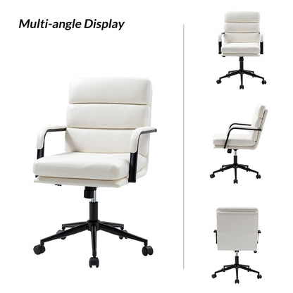 Chaise de bureau moderne en simili cuir Joseph avec verrouillage d'inclinaison et basculement central de HULALA HOME