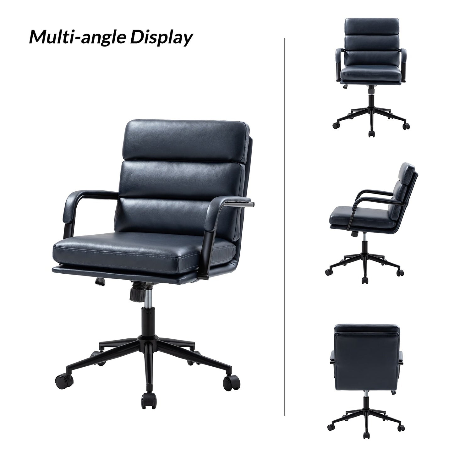 Chaise de bureau moderne en simili cuir Joseph avec verrouillage d'inclinaison et basculement central de HULALA HOME