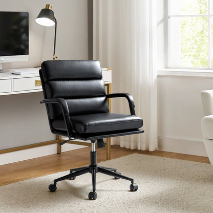 Chaise de bureau moderne en simili cuir Joseph avec verrouillage d'inclinaison et basculement central de HULALA HOME