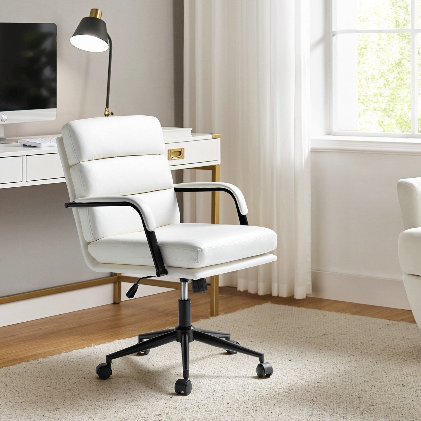 Chaise de bureau moderne en simili cuir Joseph avec verrouillage d'inclinaison et basculement central de HULALA HOME