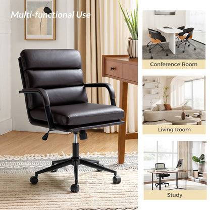 Chaise de bureau moderne en simili cuir Joseph avec verrouillage d'inclinaison et basculement central de HULALA HOME