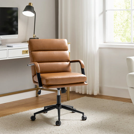 Chaise de bureau moderne en simili cuir Joseph avec verrouillage d'inclinaison et basculement central de HULALA HOME