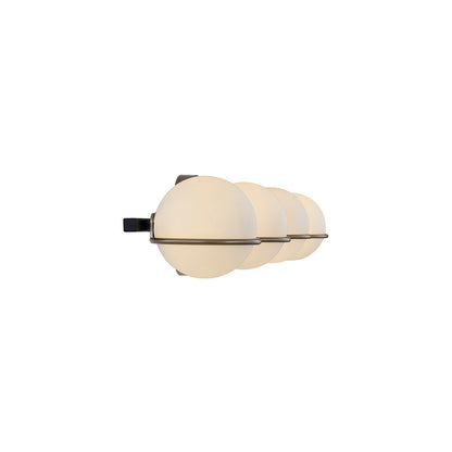 Justice Design Group EVOLV Fusion Centric Barre lumineuse de salle de bain à 4 lumières avec abat-jour en verre opale