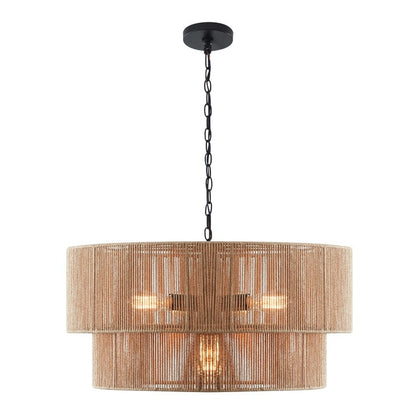 Suspension bohème KAWOTI à 5 lumières et 4 niveaux, largeur 26 pouces