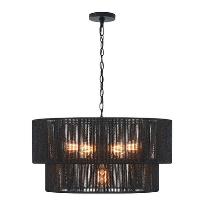 Suspension bohème KAWOTI à 5 lumières et 4 niveaux, largeur 26 pouces
