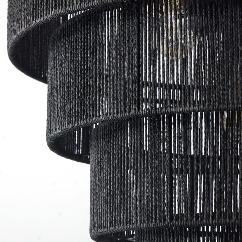 Suspension bohème KAWOTI à 5 lumières et 4 niveaux, largeur 26 pouces