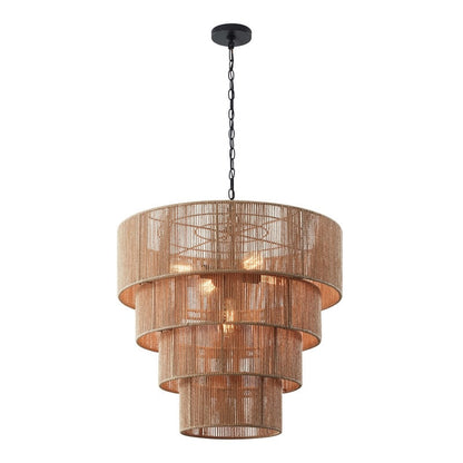 Suspension bohème KAWOTI à 5 lumières et 4 niveaux, largeur 26 pouces