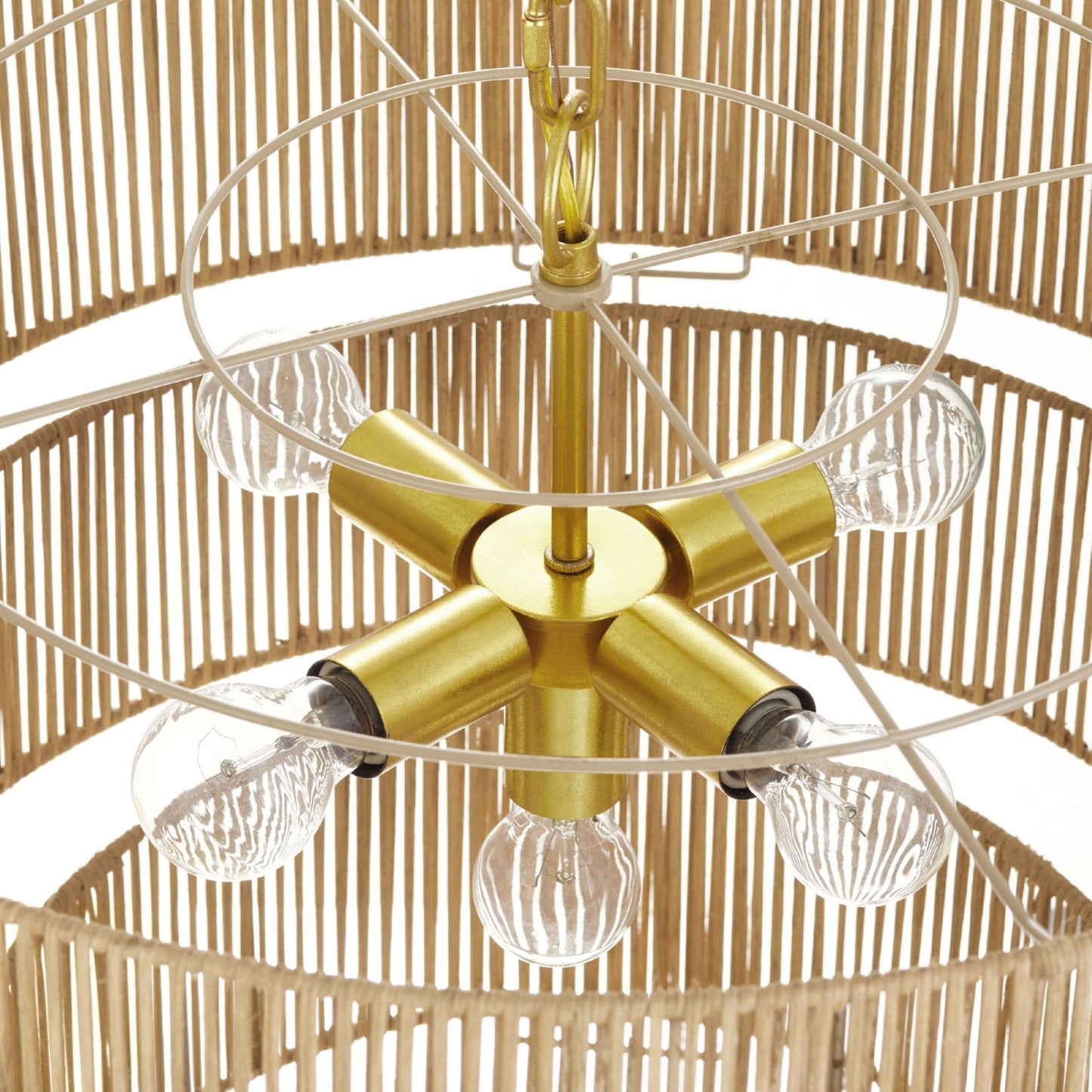 Suspension bohème KAWOTI à 5 lumières et 4 niveaux, largeur 26 pouces