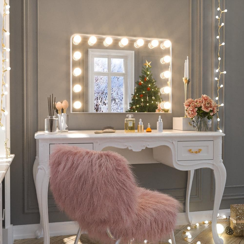 Keonjinn Miroir de maquillage LED Hollywood avec 15/18 lumières LED