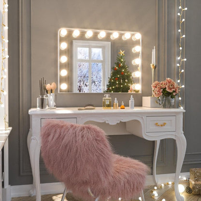 Keonjinn Miroir de maquillage LED Hollywood avec 15/18 lumières LED