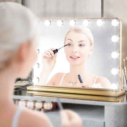 Keonjinn Miroir de maquillage LED Hollywood avec 15/18 lumières LED