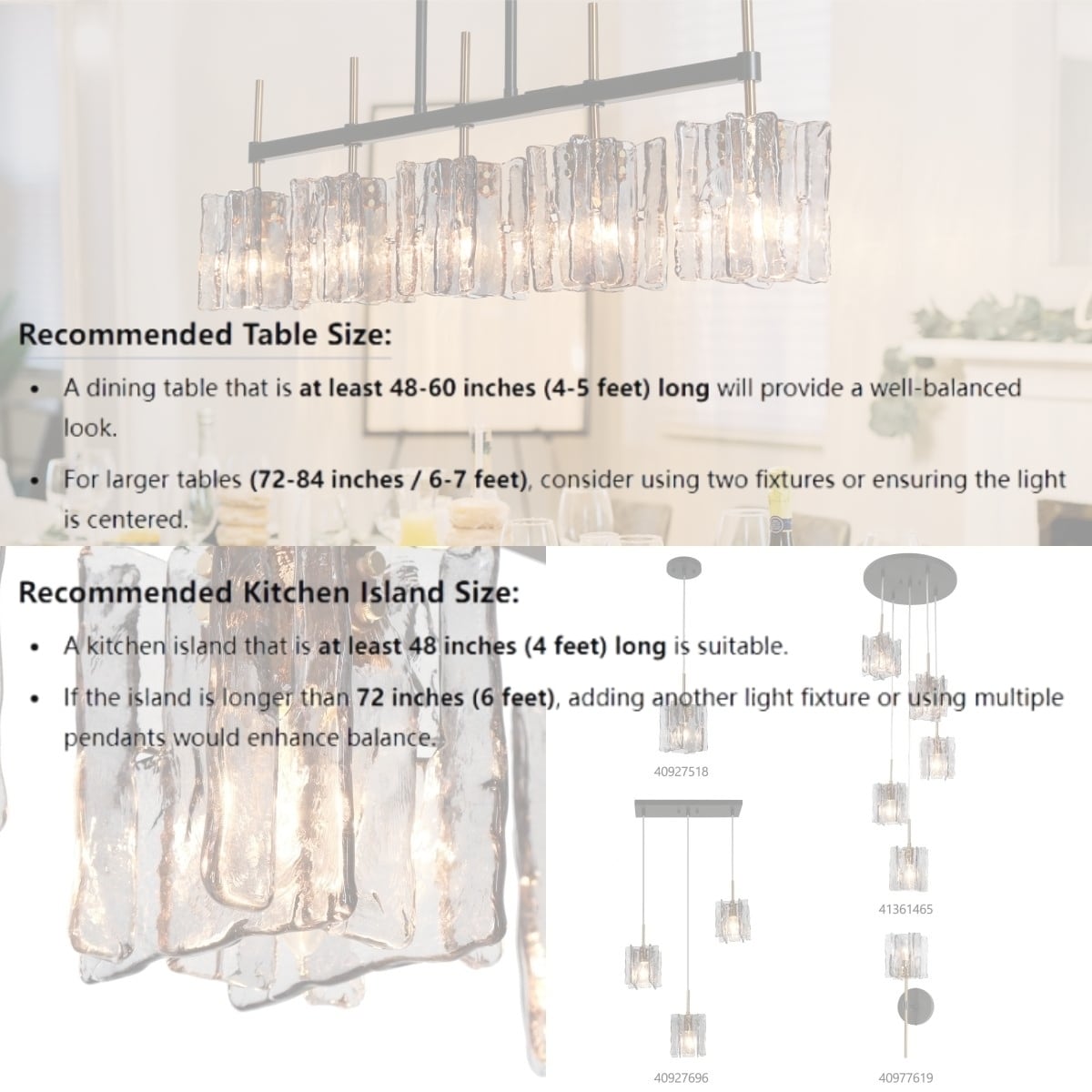 Luminaire suspendu linéaire moderne Kasy à 5 lumières, verre texturé, design unique, idéal pour îlot de cuisine.