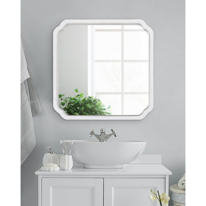 Kate and Laurel Marston Miroir mural carré en bois