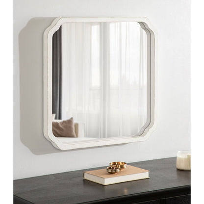 Kate and Laurel Marston Miroir mural carré en bois
