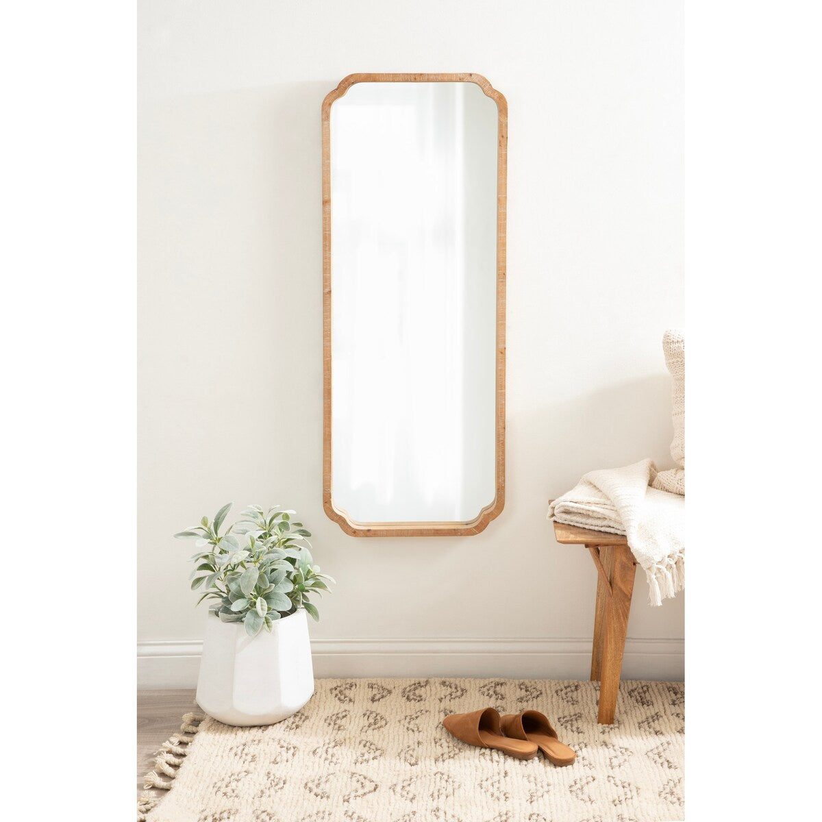 Kate and Laurel Marston Miroir mural carré en bois