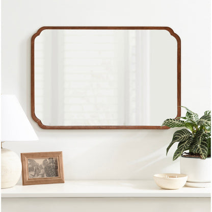 Kate and Laurel Marston Miroir mural carré en bois