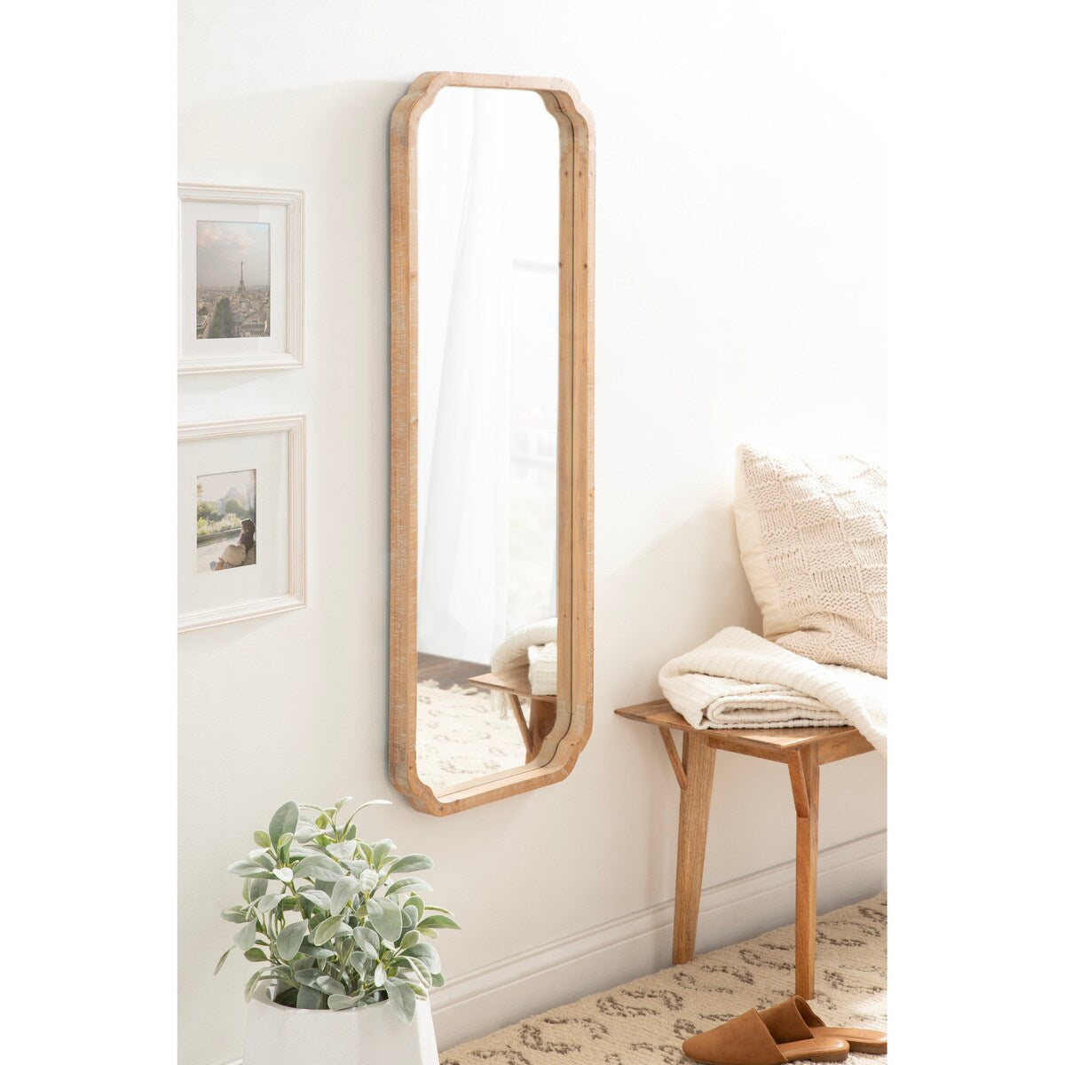 Kate and Laurel Marston Miroir mural carré en bois