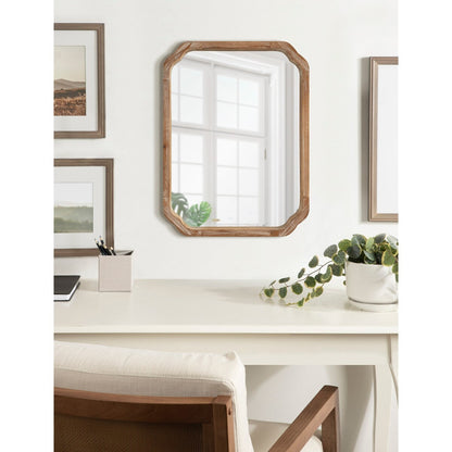 Kate and Laurel Marston Miroir mural carré en bois