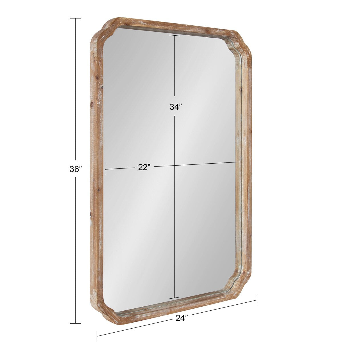 Kate and Laurel Marston Miroir mural carré en bois