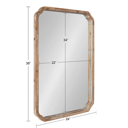 Kate and Laurel Marston Miroir mural carré en bois