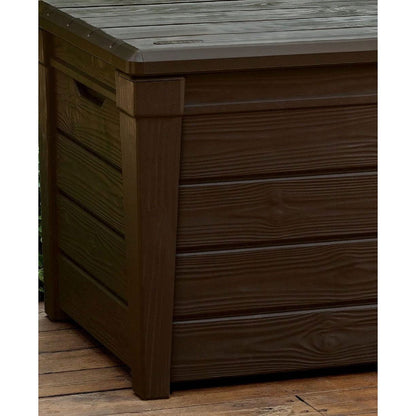 Keter Brightwood 120 gal, banc de rangement pour terrasse en résine résistant aux intempéries, marron - 40