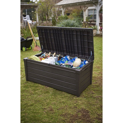 Keter Brightwood 120 gal, banc de rangement pour terrasse en résine résistant aux intempéries, marron - 40