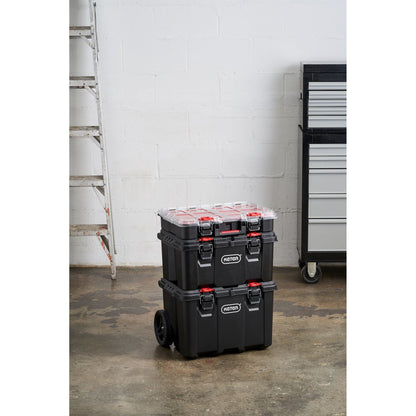 Keter Stack-n-Roll, système modulaire de rangement et d'organisation d'outils sur roulettes, 3 pièces, en résine durable.