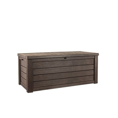 Keter Westwood, coffre de rangement extérieur en résine, grand format, résistant, 150 gallons, pour meubles et autres articles, brun.