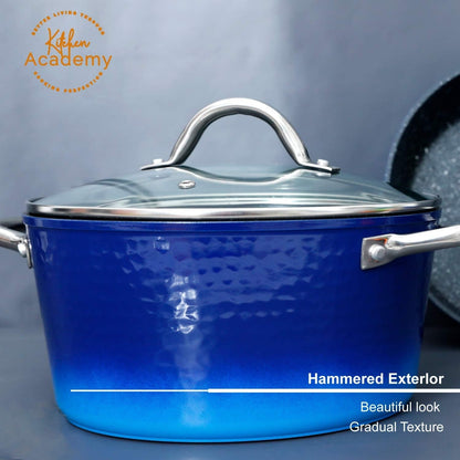Ensemble de cuisine Kitchen Academy 15 pièces avec revêtement antiadhésif en granit