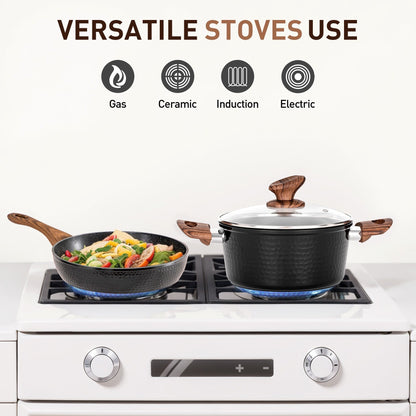 Ensemble de cuisine Kitchen Academy 15 pièces avec revêtement antiadhésif en granit
