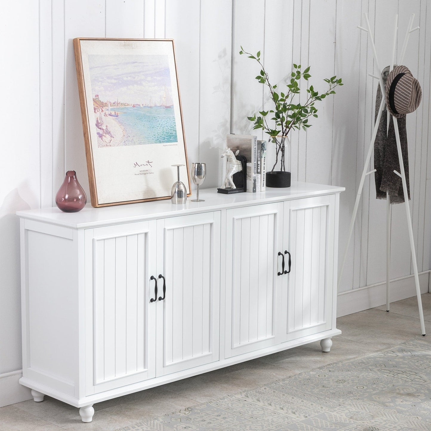 Buffet de cuisine, bar à café, armoire de rangement décorative.