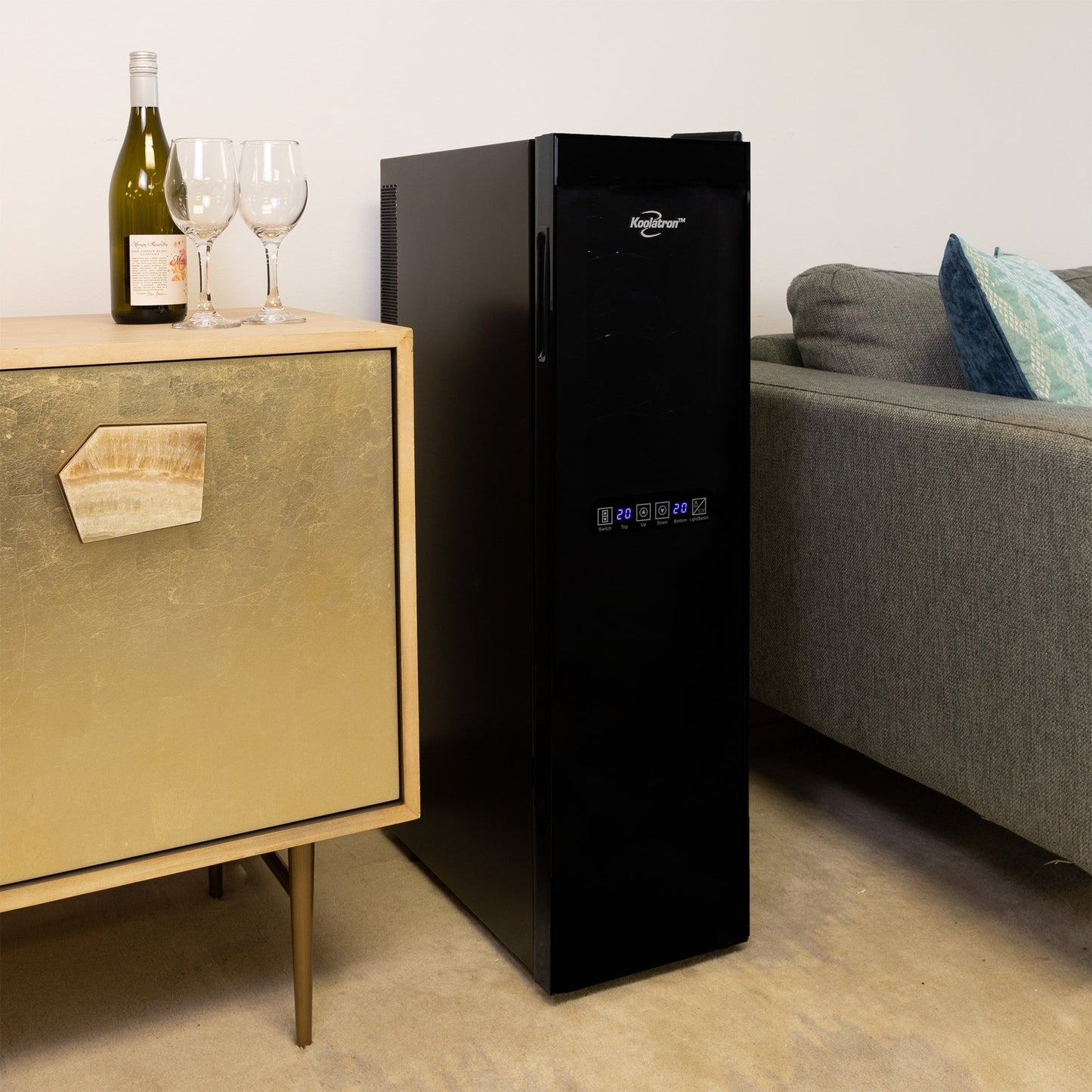 Cave à vin Koolatron 18 bouteilles, modèle Slim, double zone, réfrigérateur à vin indépendant