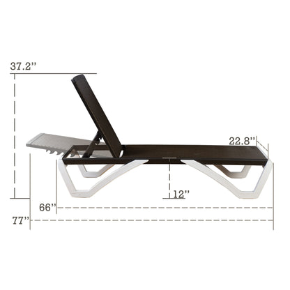 Chaise longue de jardin inclinable et réglable Kozyard Alan, entièrement en aluminium et pieds en résine de polypropylène.