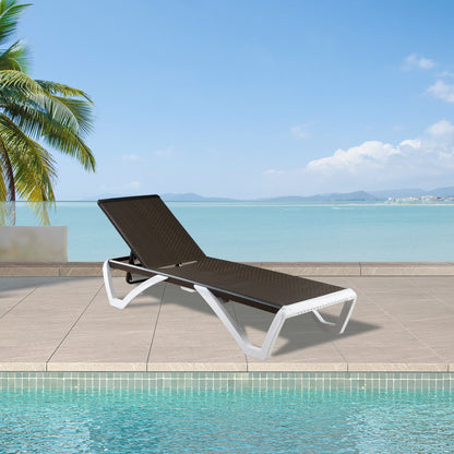 Chaise longue de jardin inclinable et réglable Kozyard Alan, entièrement en aluminium et pieds en résine de polypropylène.