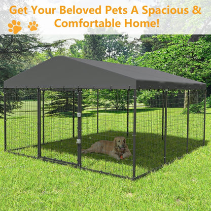 W 118 x D 118 x H 70 Grande Cabane pour Chien d'Extérieur, Abri pour Chien Robuste avec Toit Imperméable